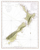 1772 Cook Chart of New Zealand [Hand-coloured Reproduction]