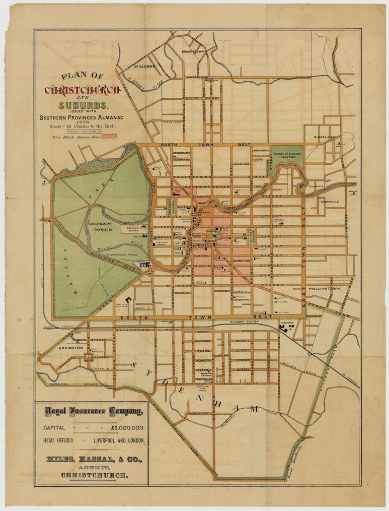 Plan of Christchurch and suburbs 1879 [Reproduction]