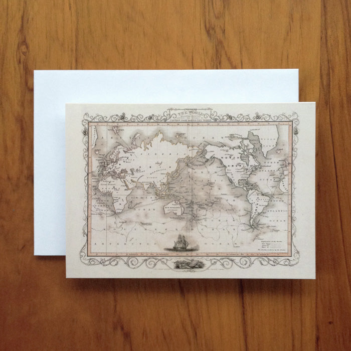 1851 World Map Greeting Card
