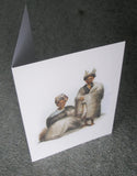 Greetings card featuring Māori figures