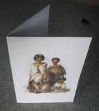 Greetings card featuring Māori figures