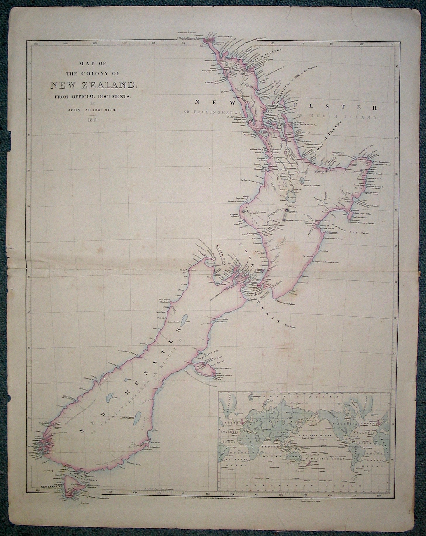 Map of the colony of New Zealand from official documents [folding map]